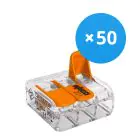 Lot 50x Wago 221-413 Bornier à vis Connecteur| 3 Câble Connexion
